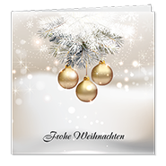 Weihnachtskarten mit goldenen Weihnachtskugeln